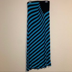 eci New York Diagonal Stripe Stretch Maxi Skirt